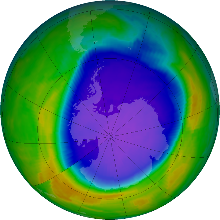 Antarctic ozone map for 06 October 1997